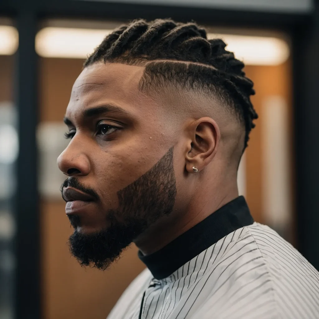 High Taper Fade with Short DreadsBlack man 0
