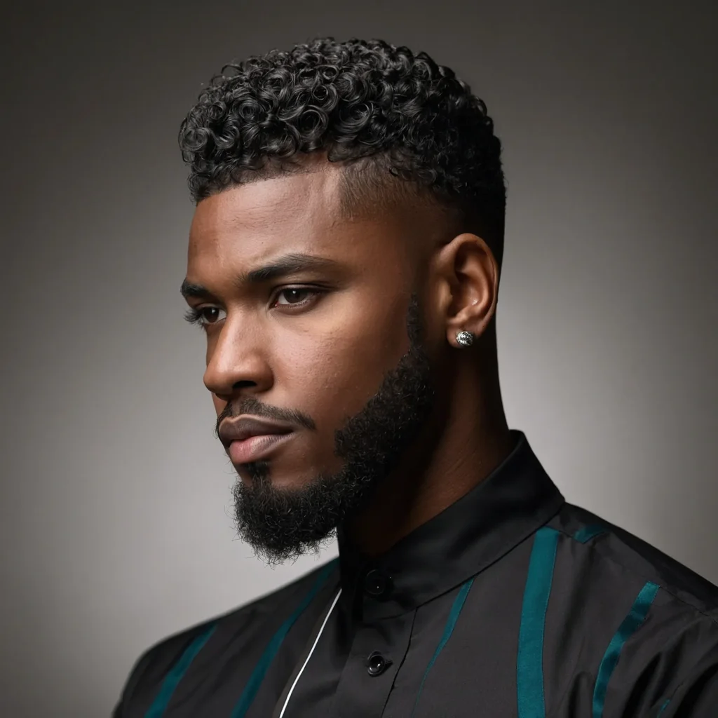 High Taper Fade with Temple CurveBlack man wi 0