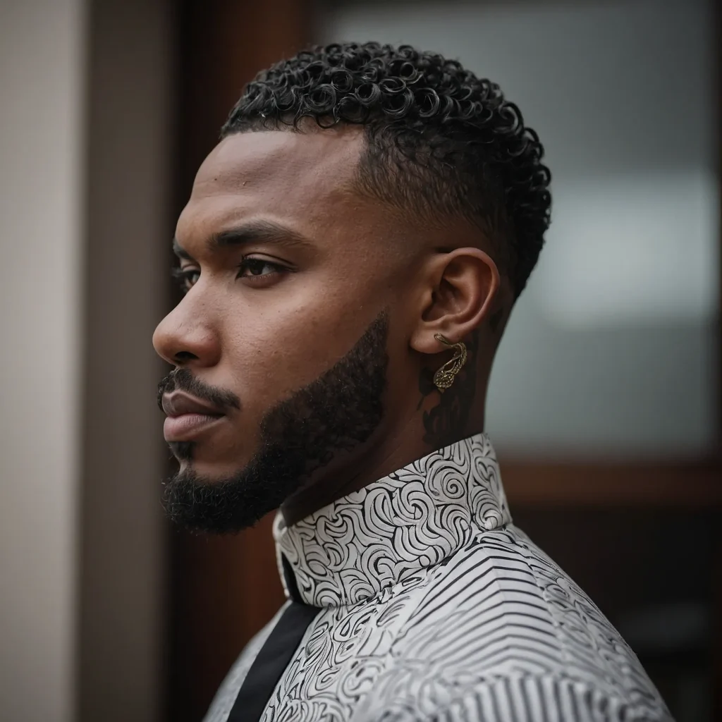 High Taper Fade with Temple CurveBlack man wi 3