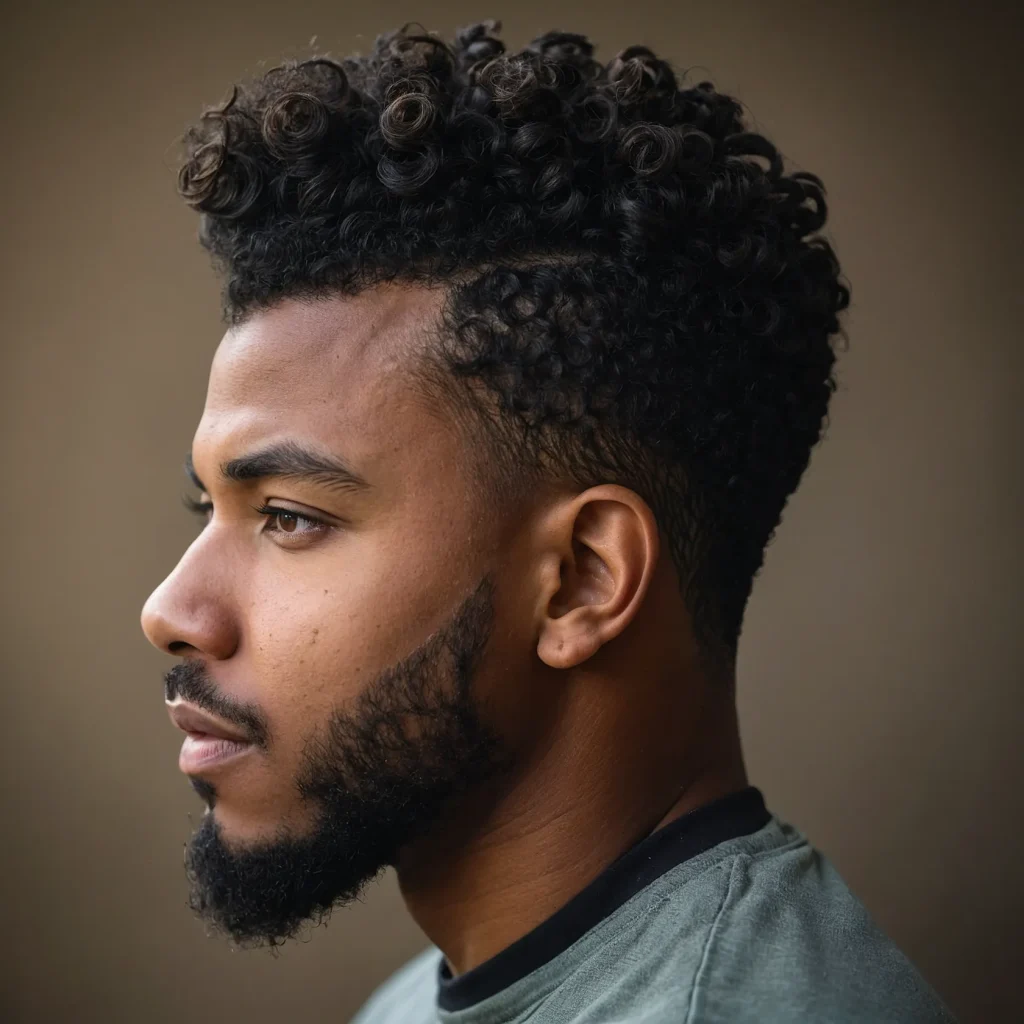 High Taper Fade with TwistOut TopBlack man 0