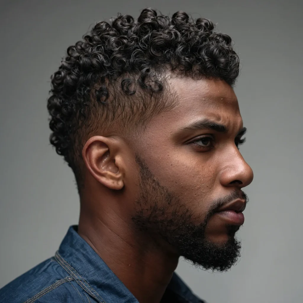 High Taper Fade with TwistOut TopBlack man 3