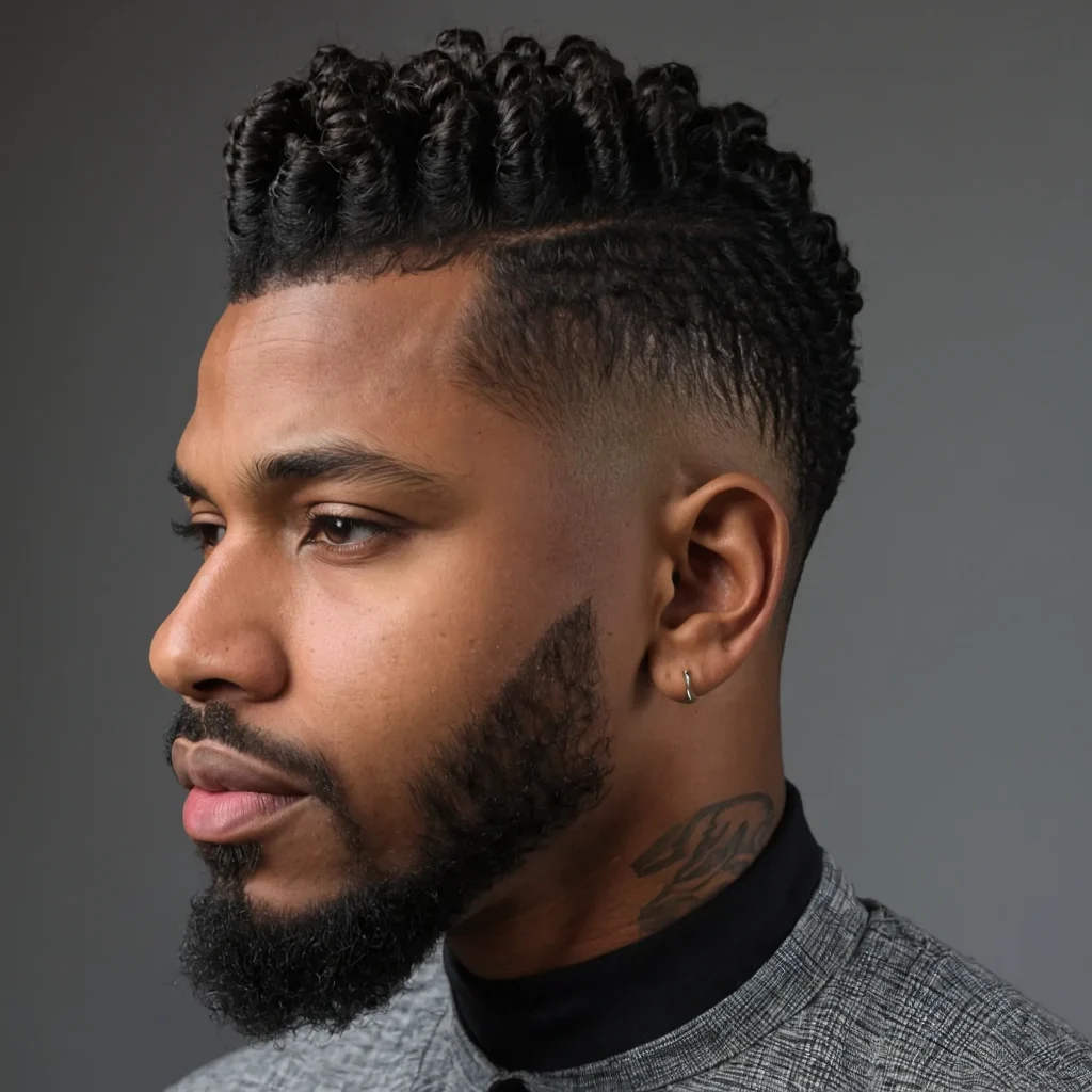High Taper Fade with Twisted Frohawkstrip o 3