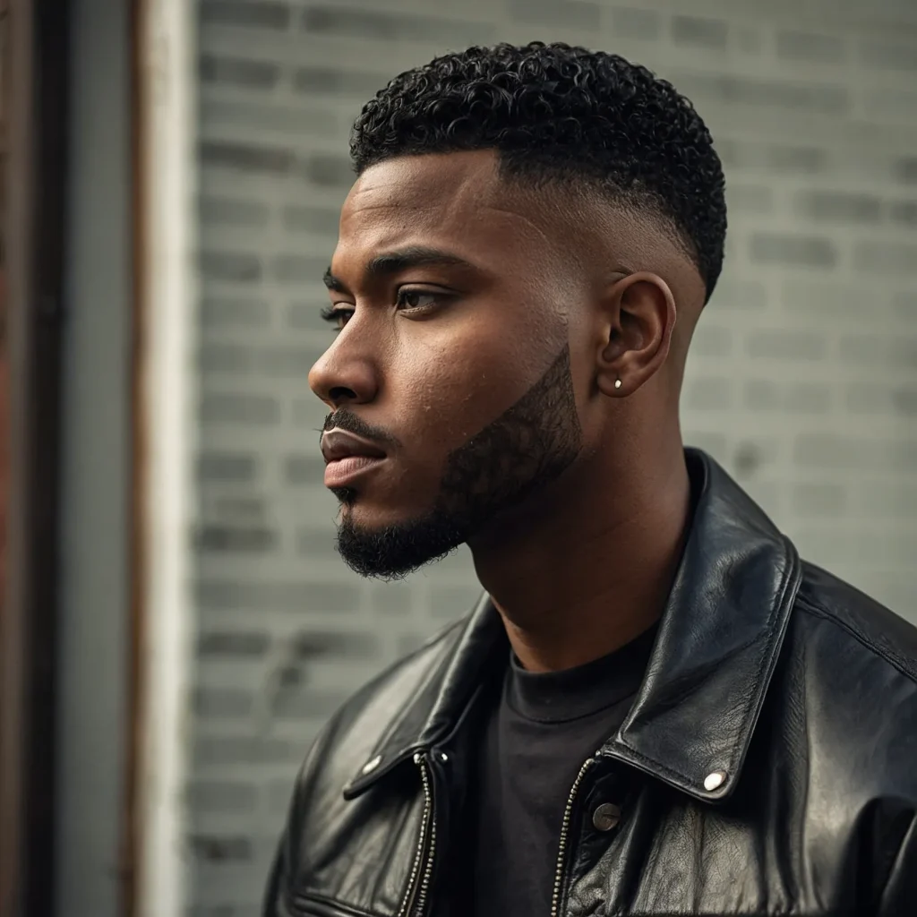 High Top Fade with Tapered SidesA Black man w 1