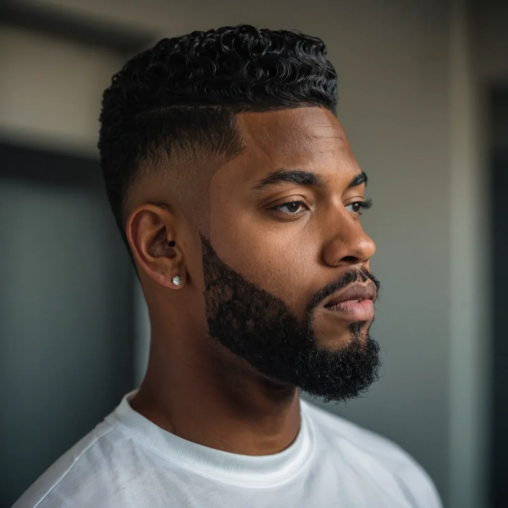 High Top Fade with Tapered SidesA Black man w 2