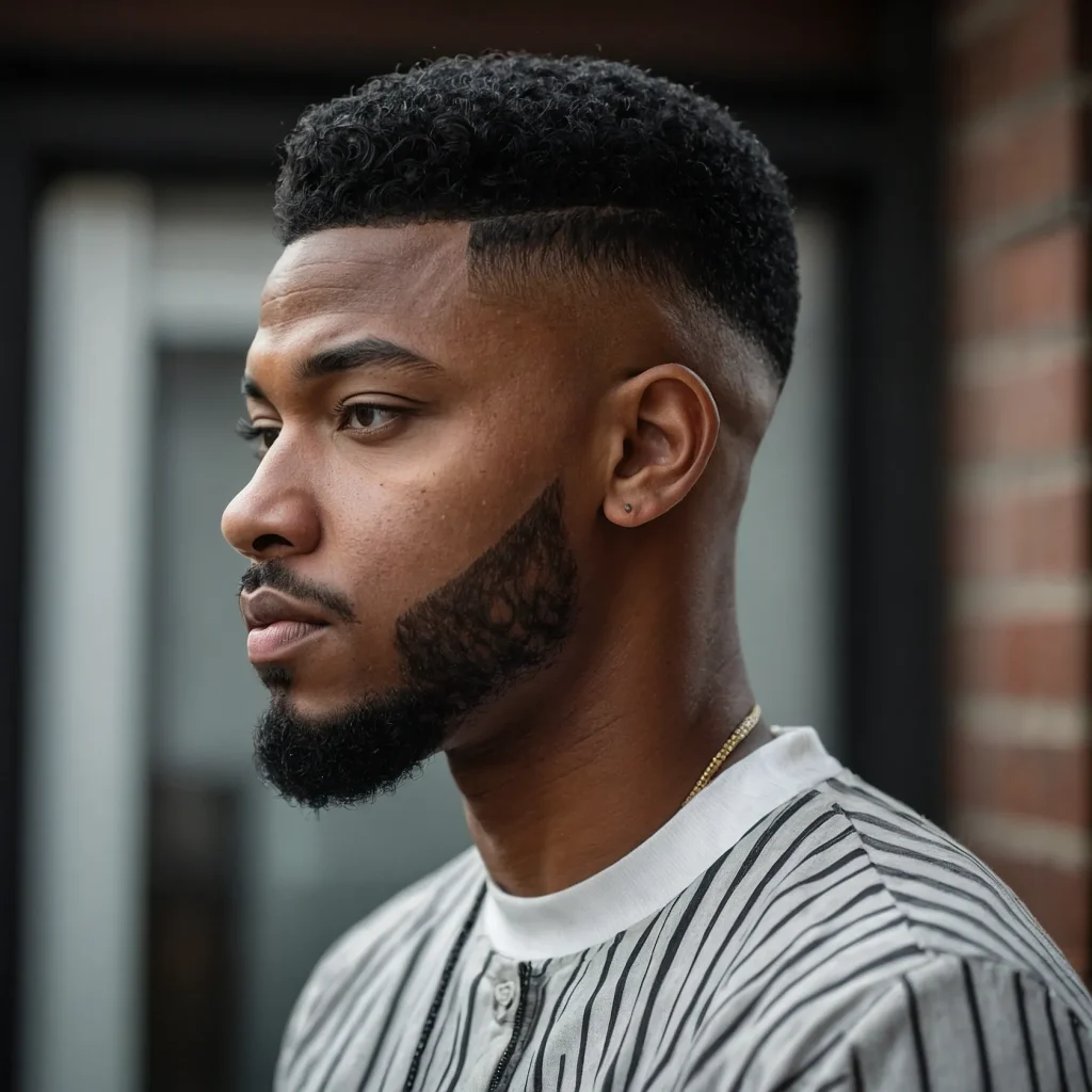 High Top Fade with Tapered SidesA Black man w 3