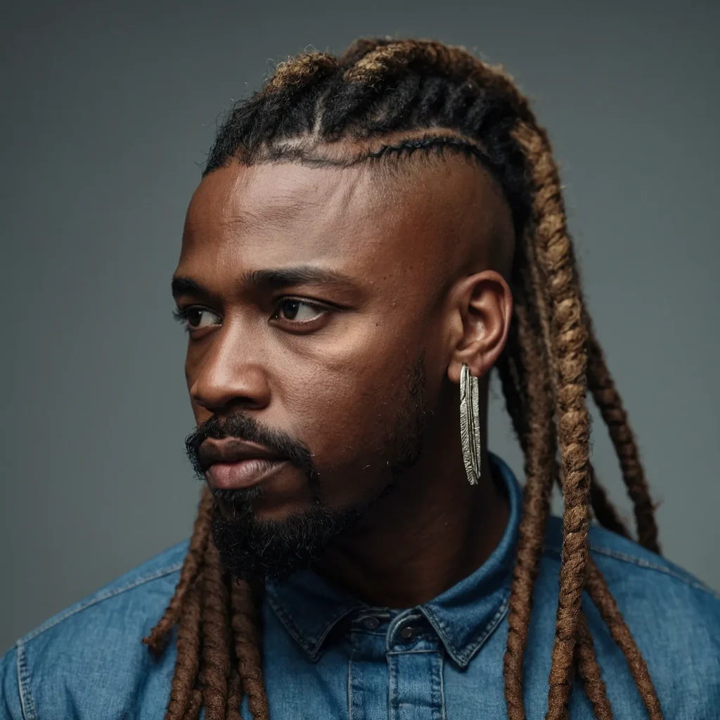 Loc Mullet with Undercut FadePrompt Black men 0