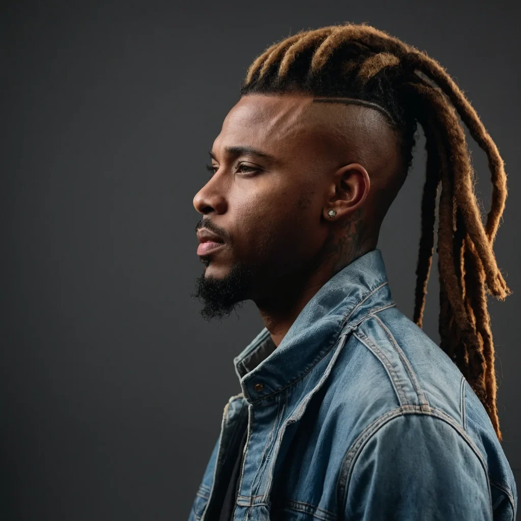 Loc Mullet with Undercut FadePrompt Black men 3