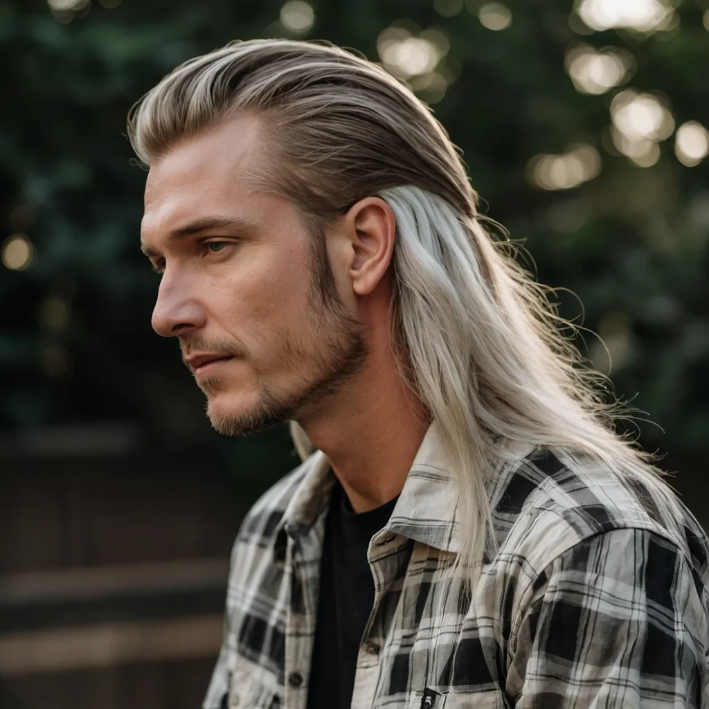 Long Tail Mullet Fadewhite man with long 3