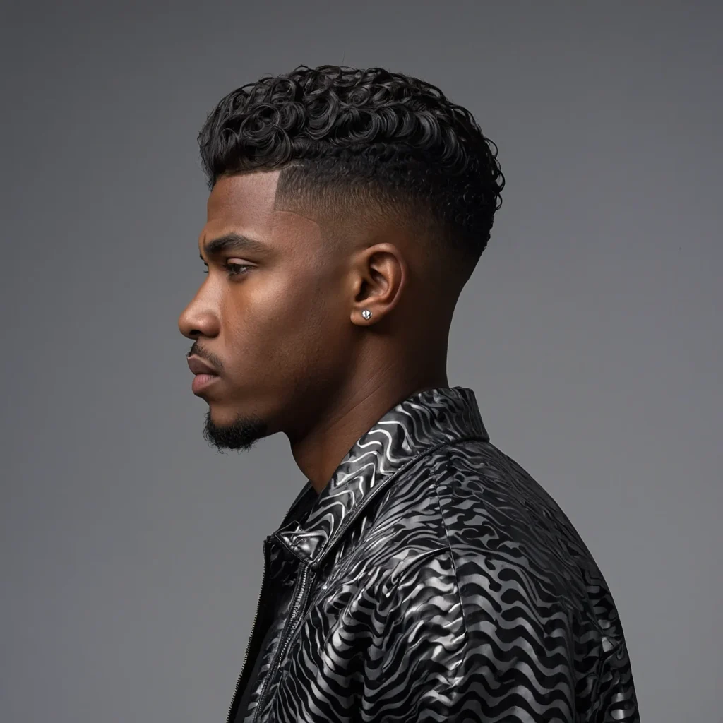 Low Drop Fade with 360 WavesPrompt Black man 3