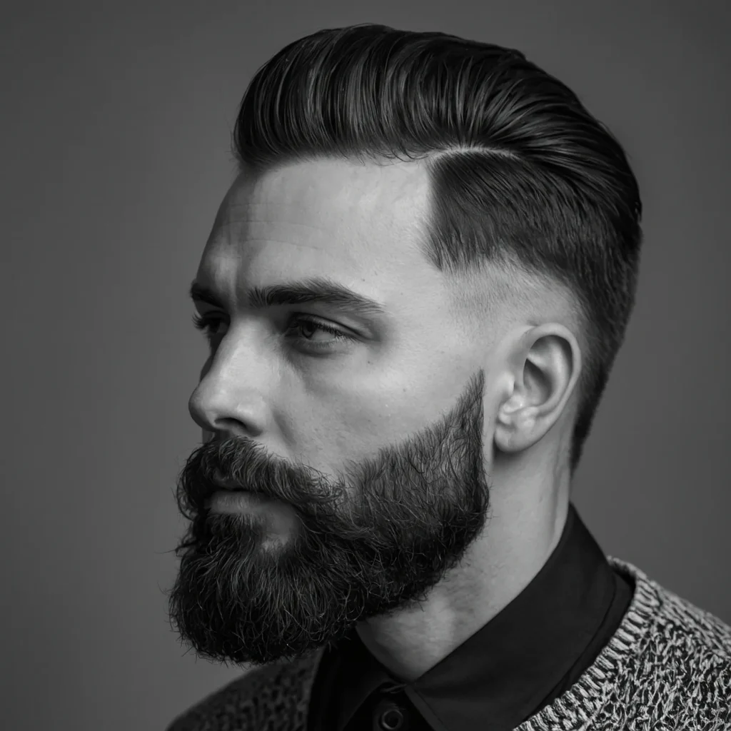 Low Drop Fade with Beard Blendwhite man wit 2