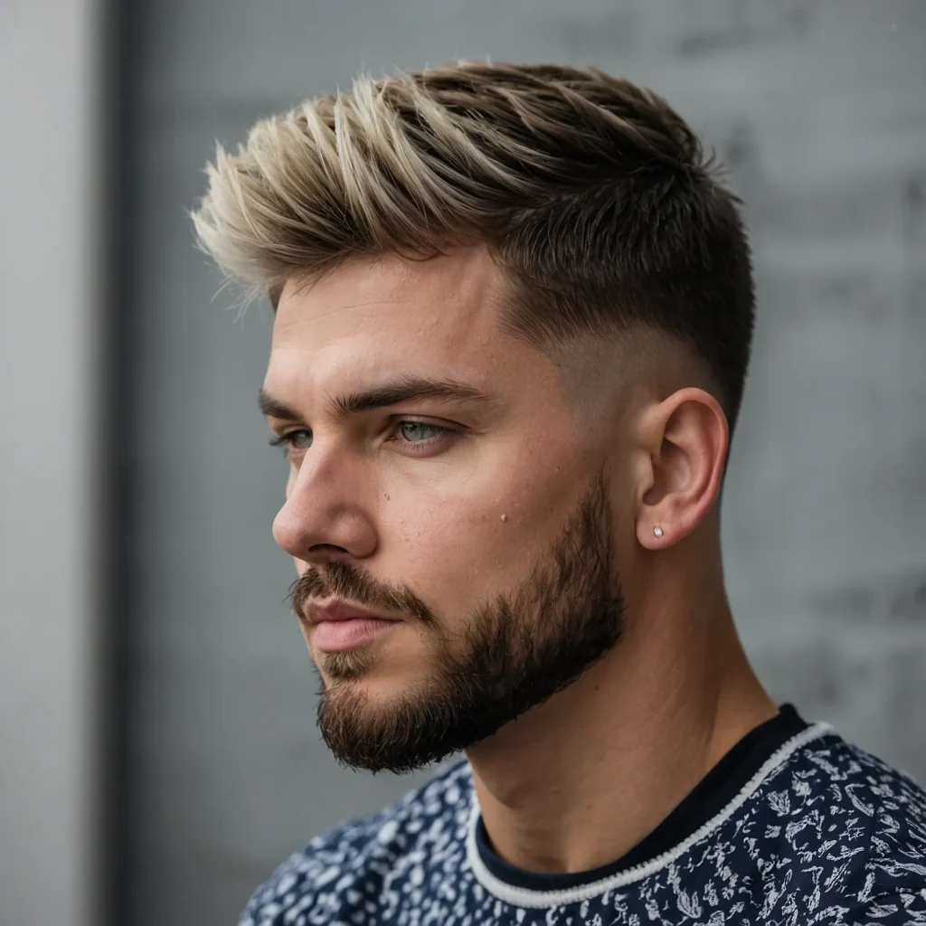 Low Drop Fade with Brushed Forward Topwhite 1