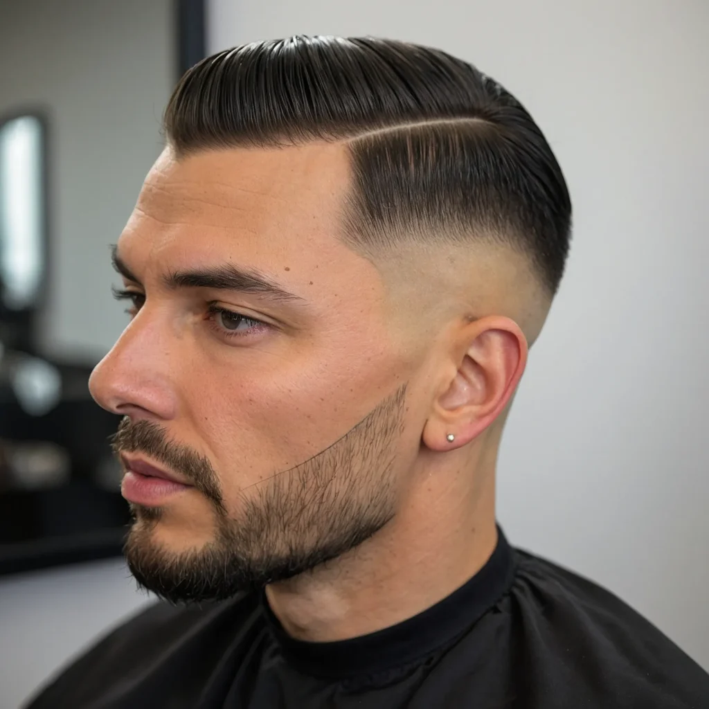 Low Drop Fade with Comb Overwhite man with 0