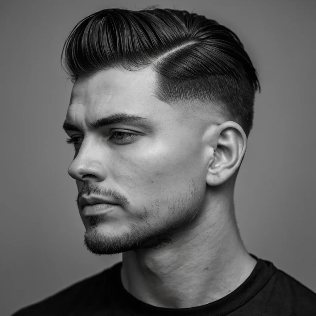 Low Drop Fade with Comb Overwhite man with 1