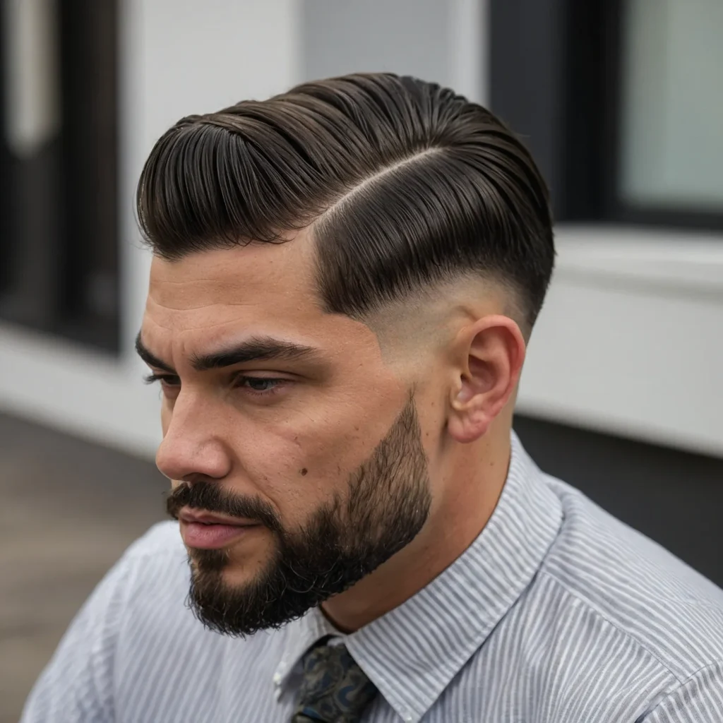 Low Drop Fade with Comb Overwhite man with 3