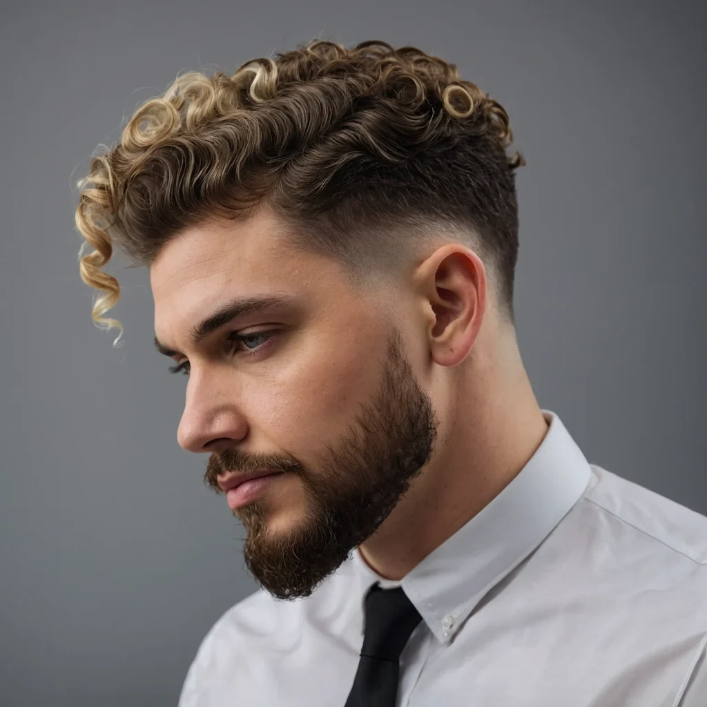 Low Drop Fade with Defined Curlswhite man 2