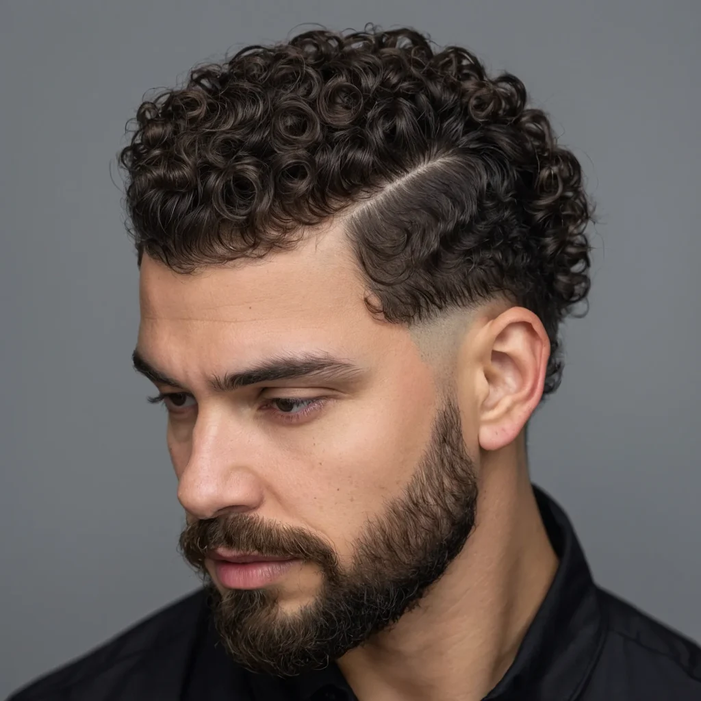 Low Drop Fade with Defined Curlswhite man 3