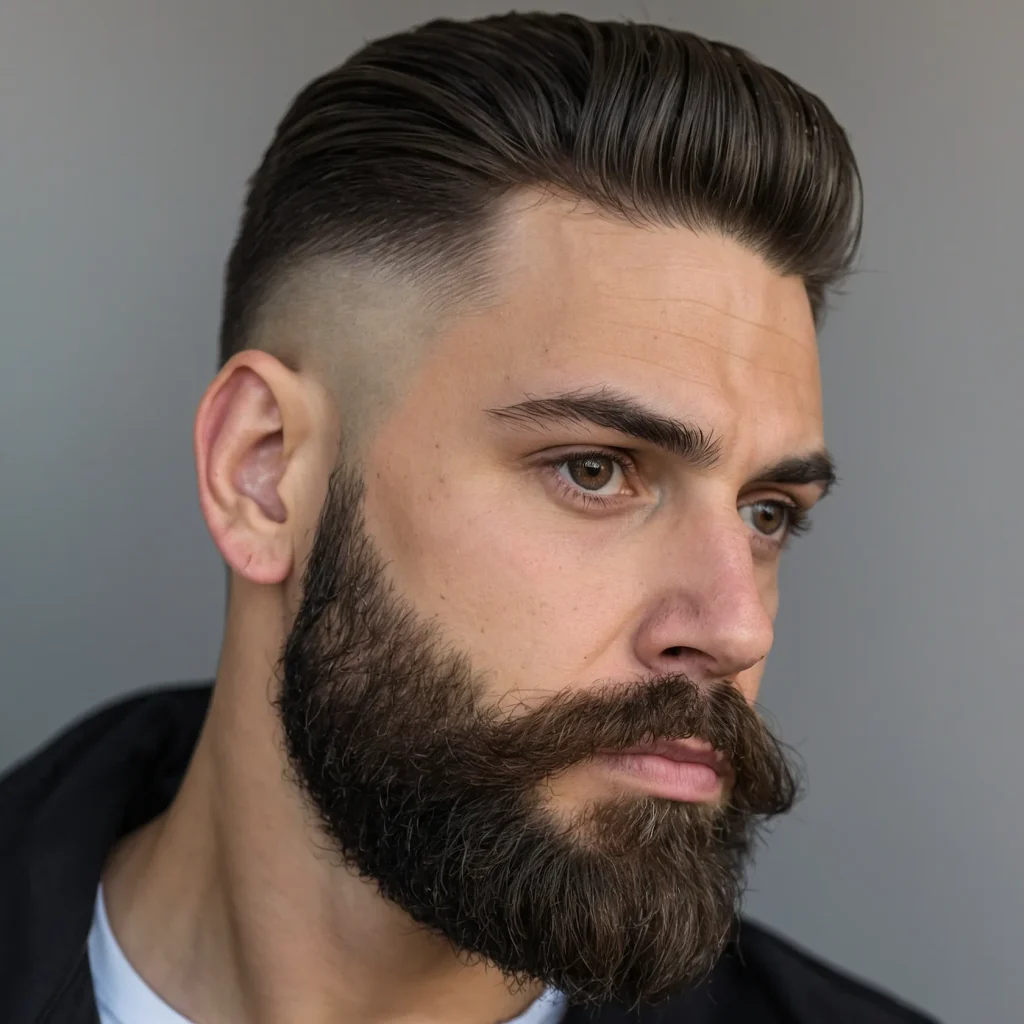 Low Drop Fade with EdgeUp and Tapered Beard1