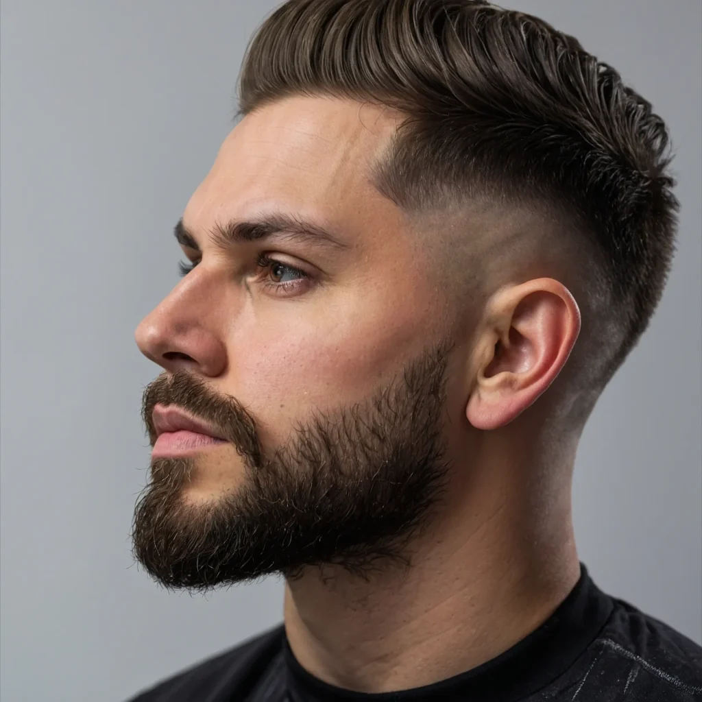 Low Drop Fade with EdgeUp and Tapered Beard3