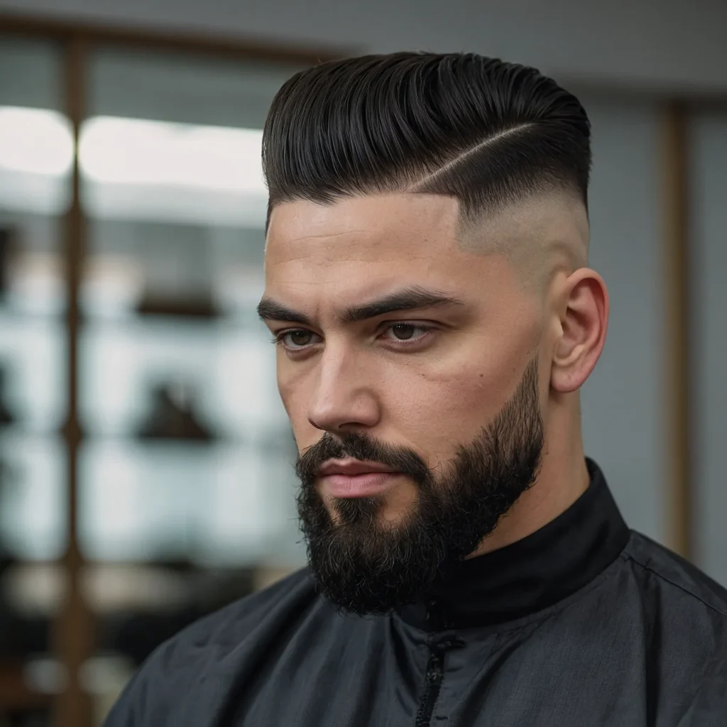 Low Drop Fade with Flat Topwhite man with 1