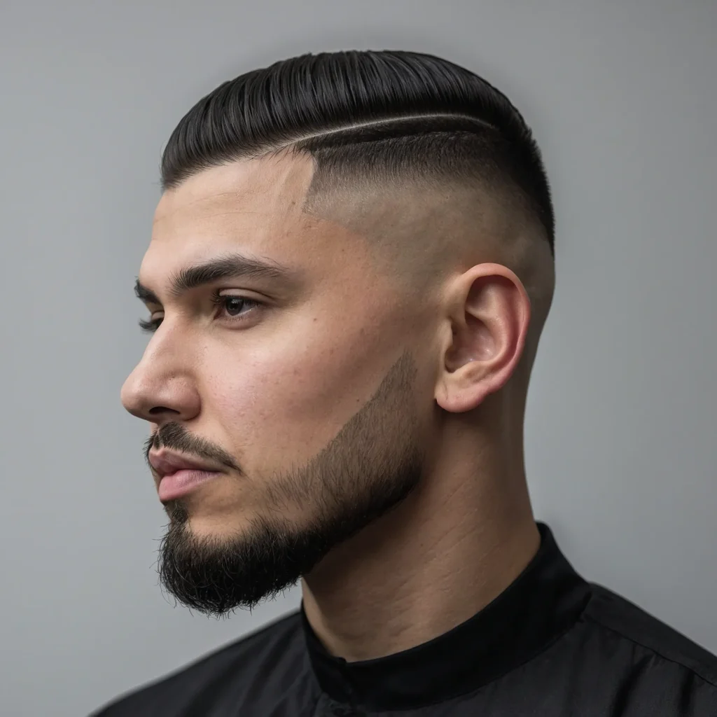 Low Drop Fade with Flat Topwhite man with 3