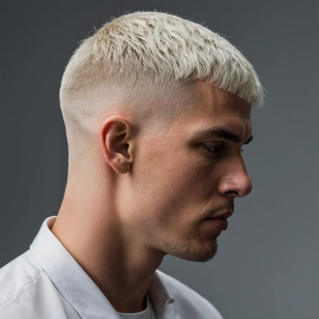 Low Drop Fade with French Cropwhite man wit 0
