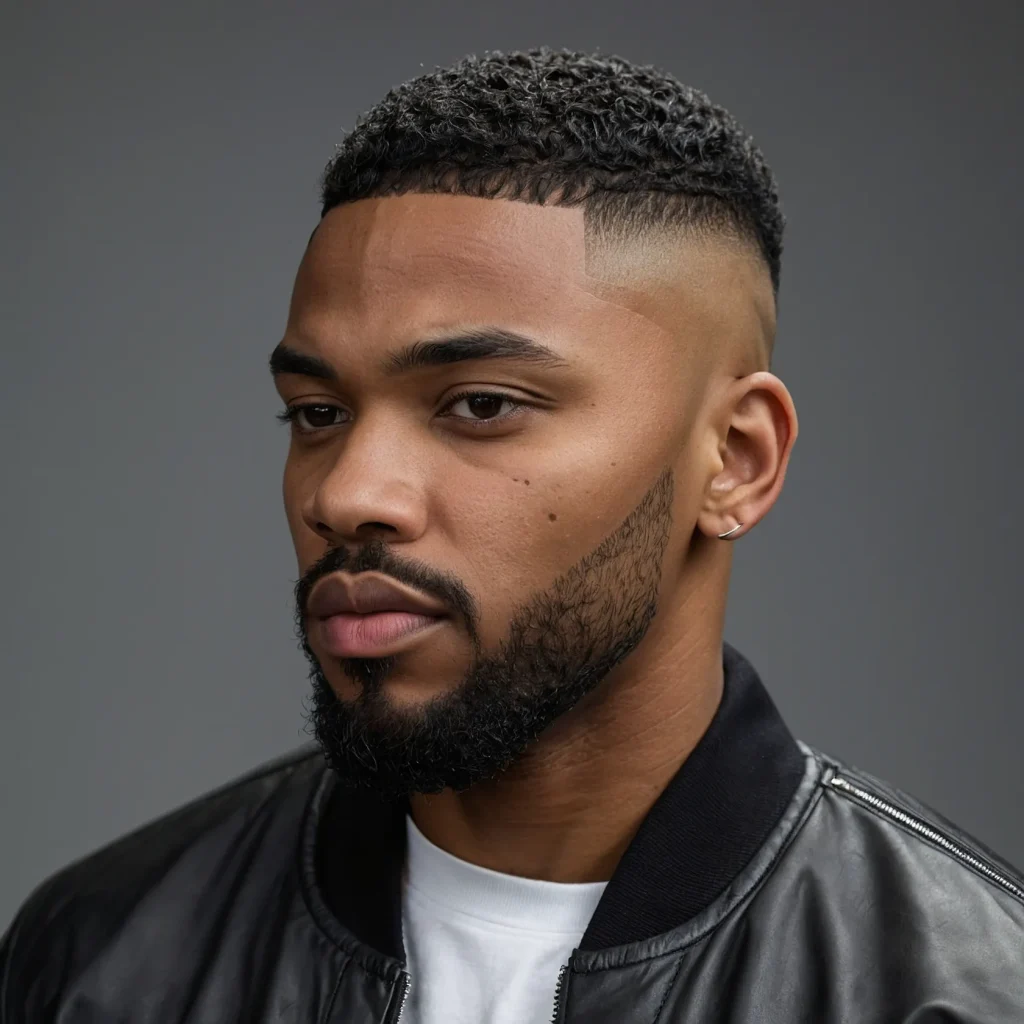 Low Drop Fade with LineUpPrompt Black man wit 0