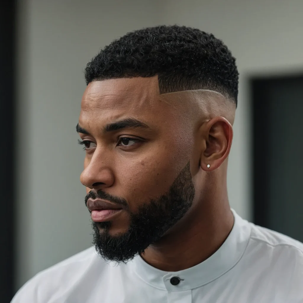 Low Drop Fade with LineUpPrompt Black man wit 3