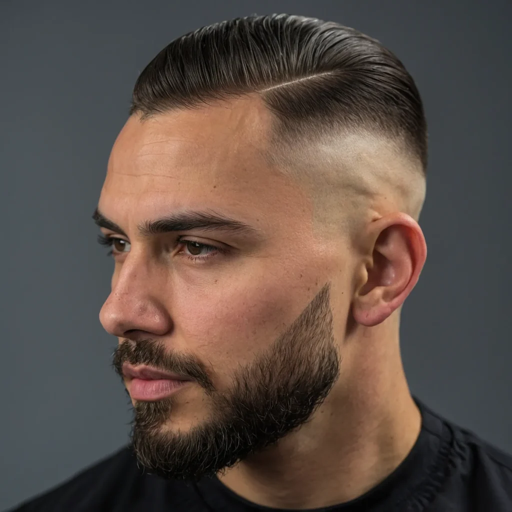 Low Drop Fade with LineUpwhite man with l 0