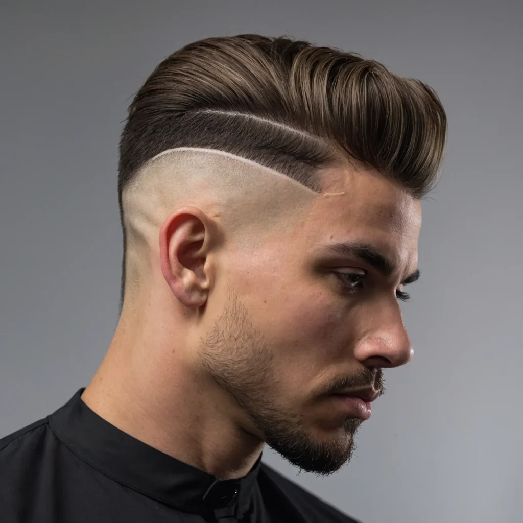 Low Drop Fade with LineUpwhite man with l 3