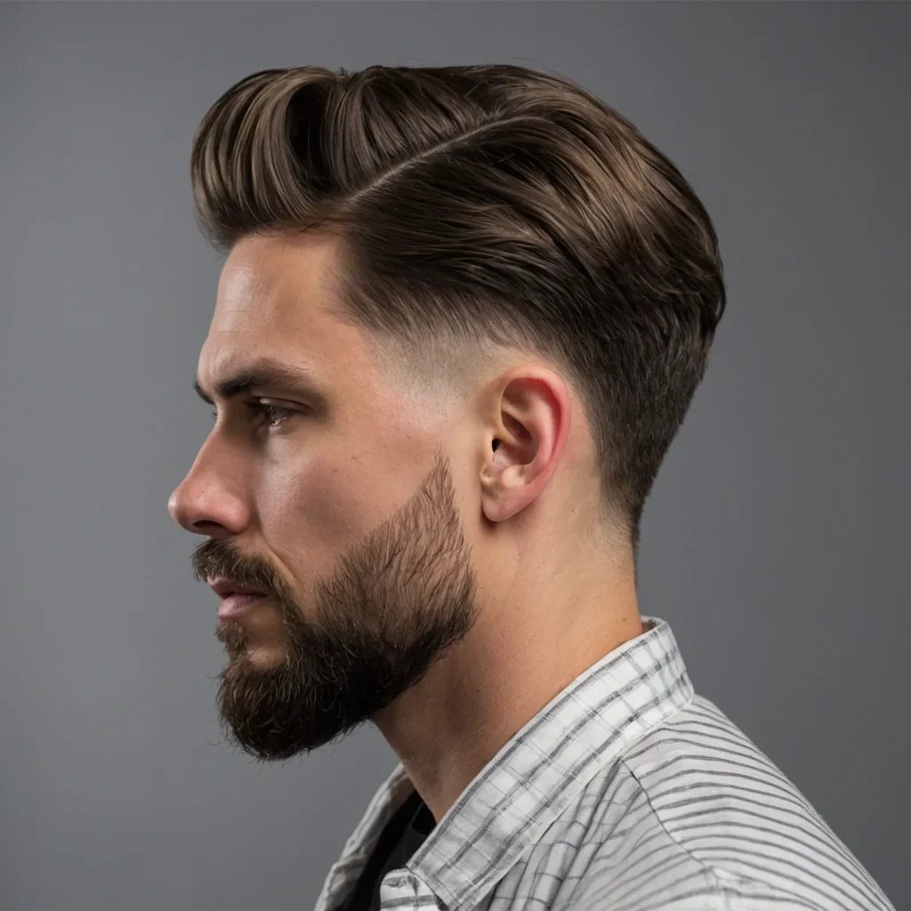 Low Drop Fade with MidLength Topwhite man 1