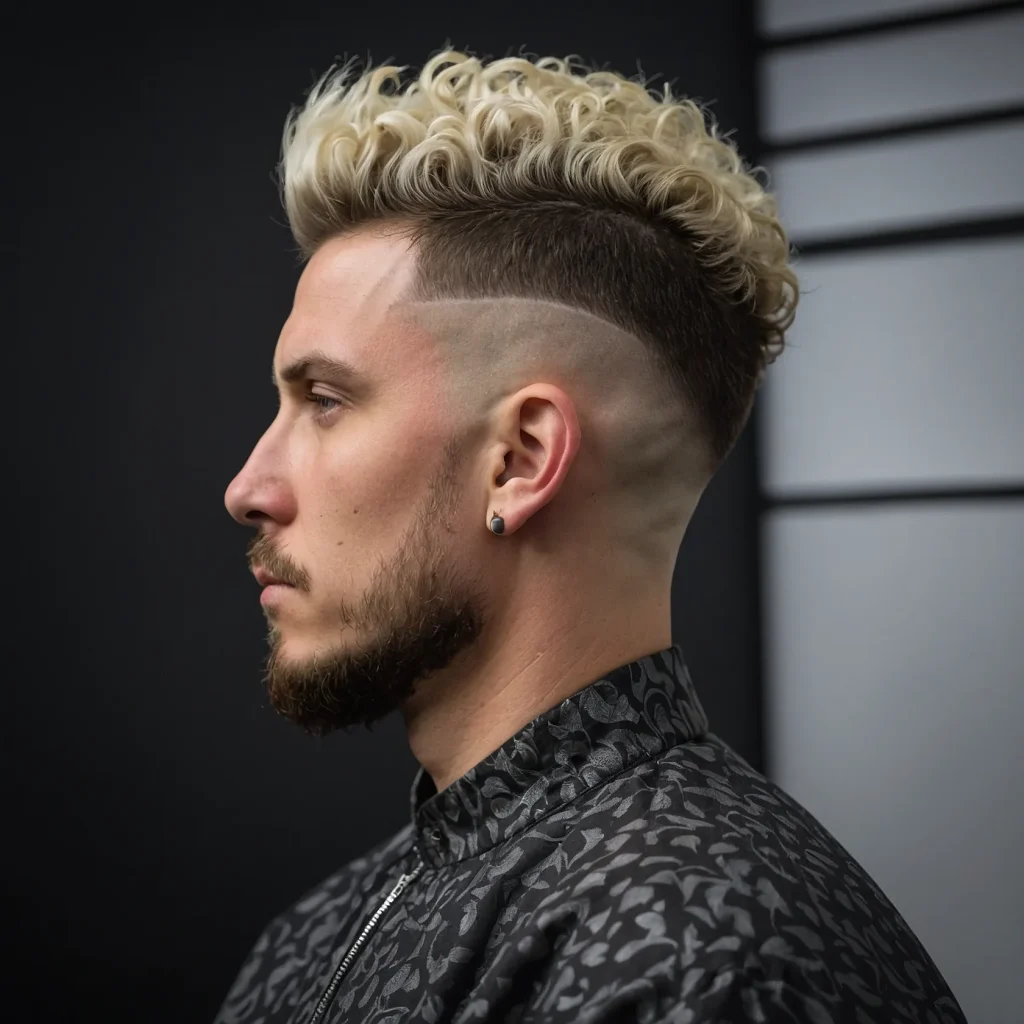 Low Drop Fade with Mohawk Stylewhite man wi 3