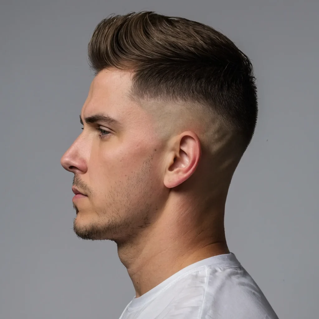 Low Drop Fade with Short Buzzed Topwhite m0