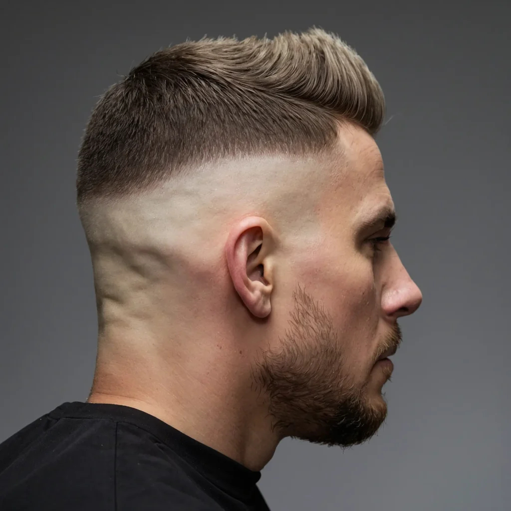 Low Drop Fade with Short Buzzed Topwhite m2