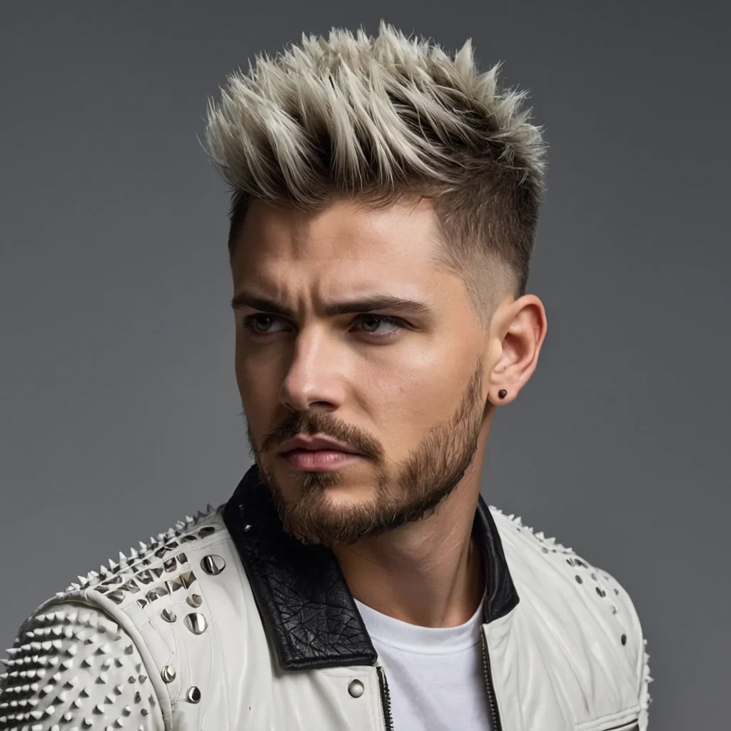Low Drop Fade with Spiky Texturewhite man w 1