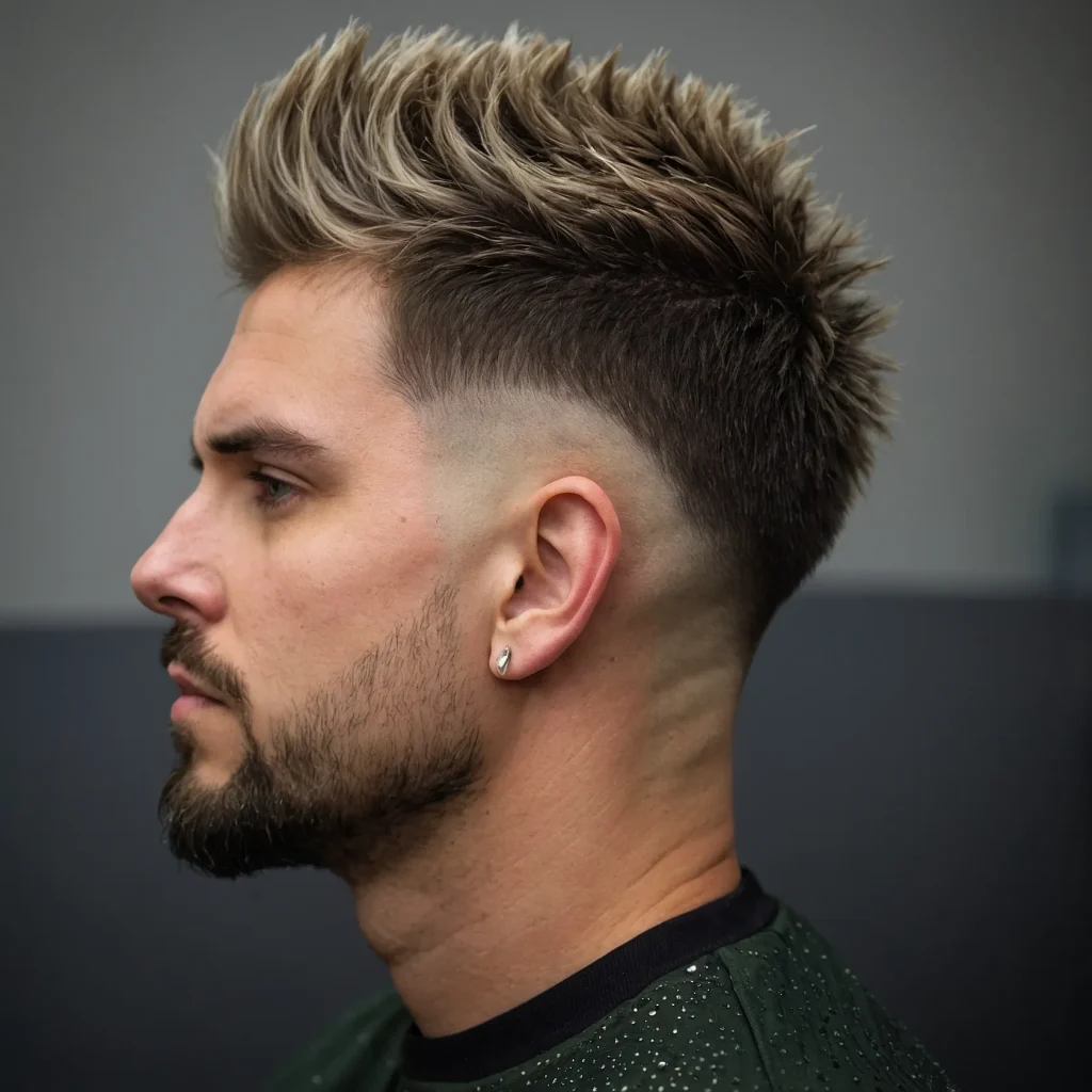Low Drop Fade with Spiky Texturewhite man w 2