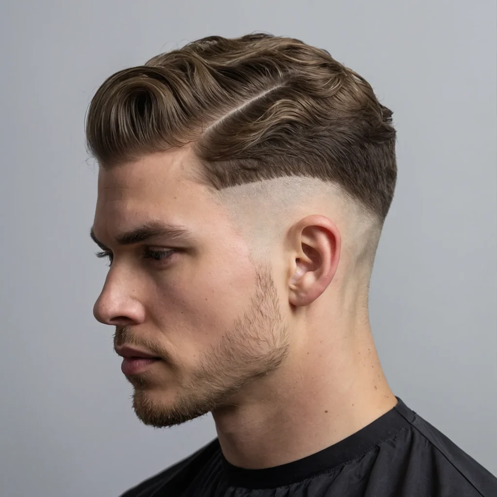 Low Drop Fade with Waveswhite man with soft 3