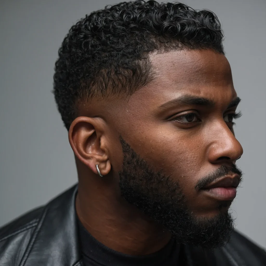 Low Taper Fade on Black HairA Black man with 1