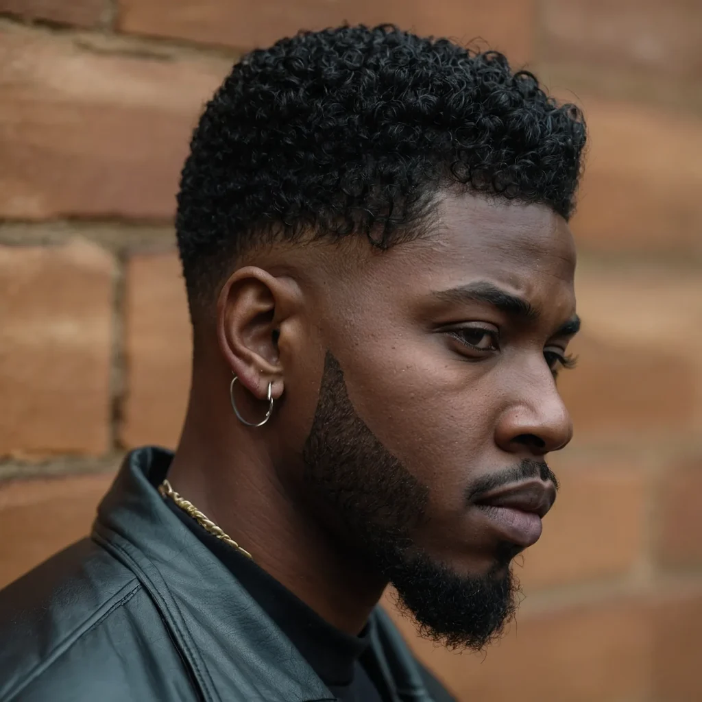 Low Taper Fade on Black HairA Black man with 2