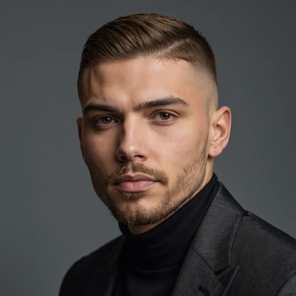 Low Taper Fade with French CropA man with c 3