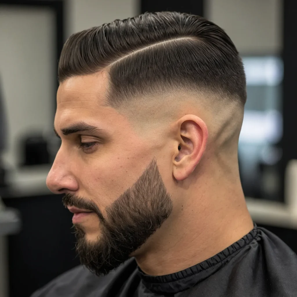 Low Taper Fade with Precision Hard PartA man 0