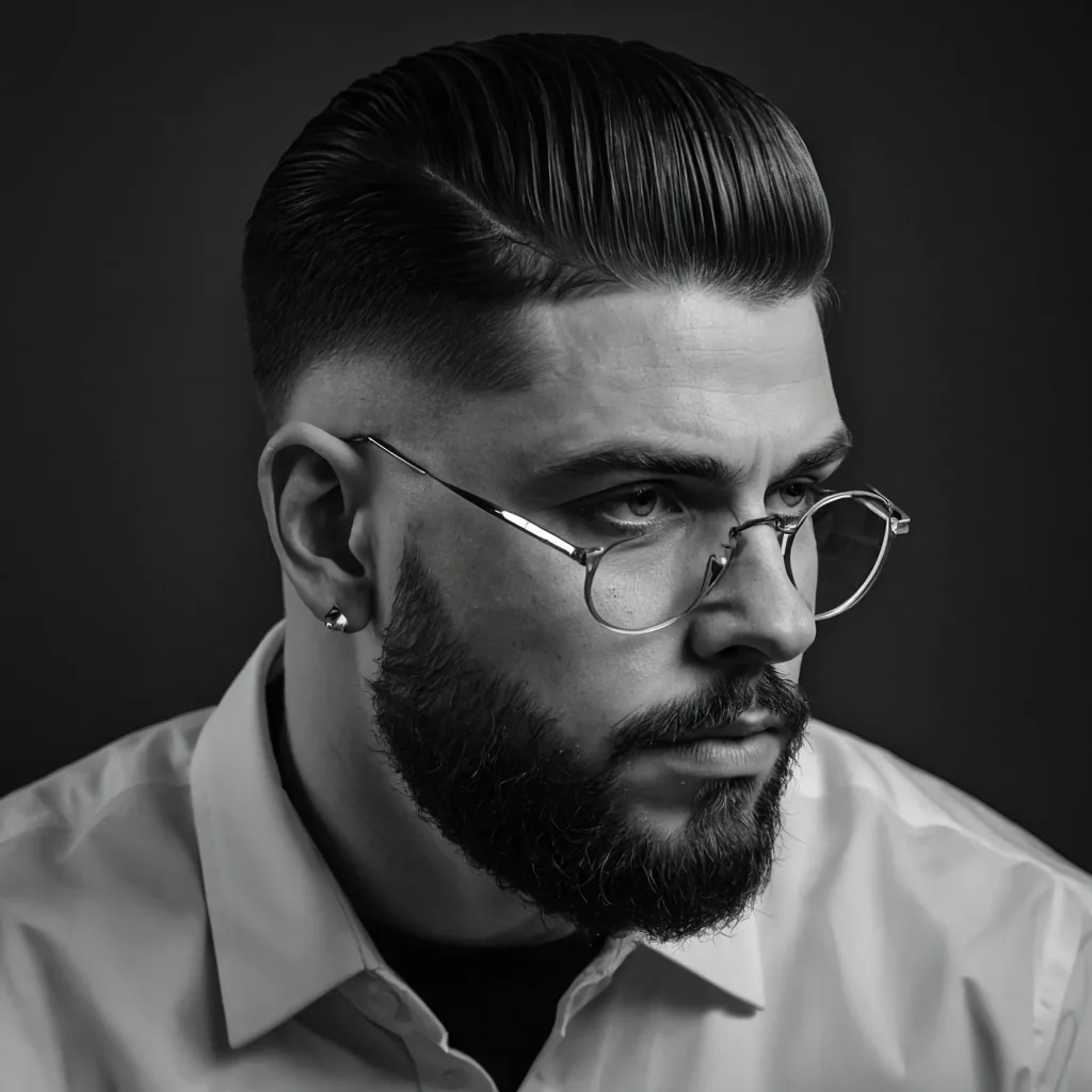 Low Taper Fade with Precision Hard Partwhit 0