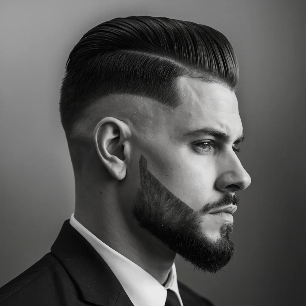 Low Taper Fade with Precision Hard Partwhit 3