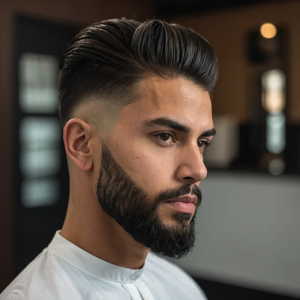 Low Taper Fade with Sharp Side PartA man with 0