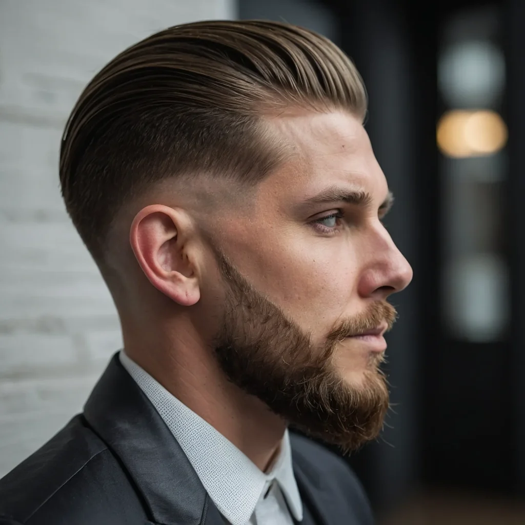 Low Taper Fade with SideSwept Undercutwhite 0