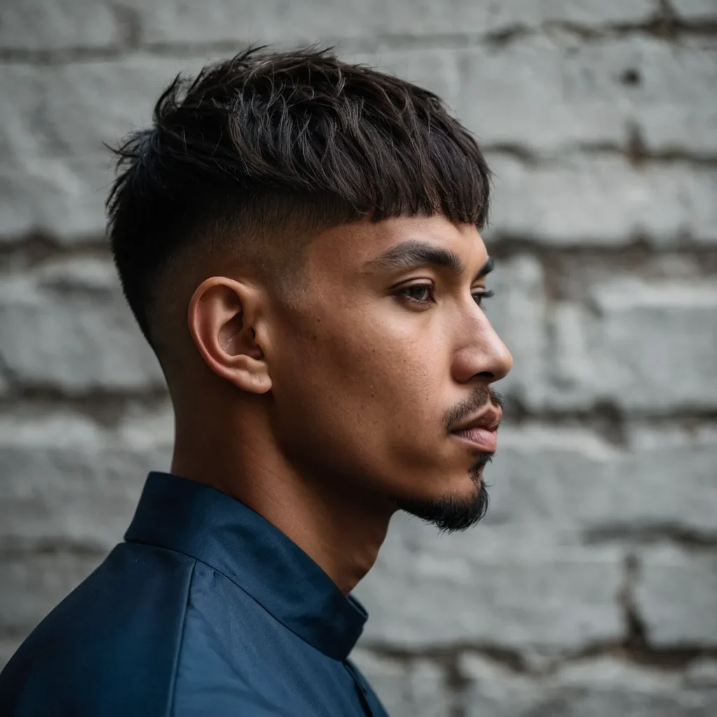 Low Taper Fade with Thin Layered FringeA man 3