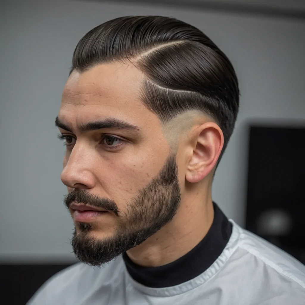 Low Taper with Curved Sideburn DetailA man wi 3
