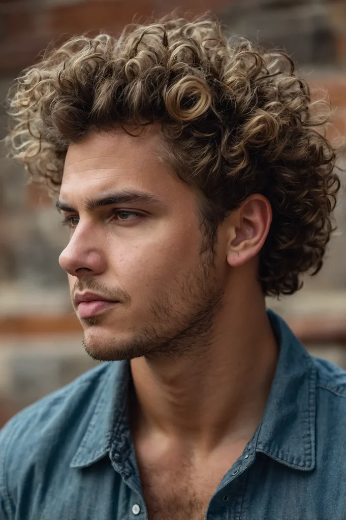 Low Taper with Messy Fluffy Curlsman with m 3