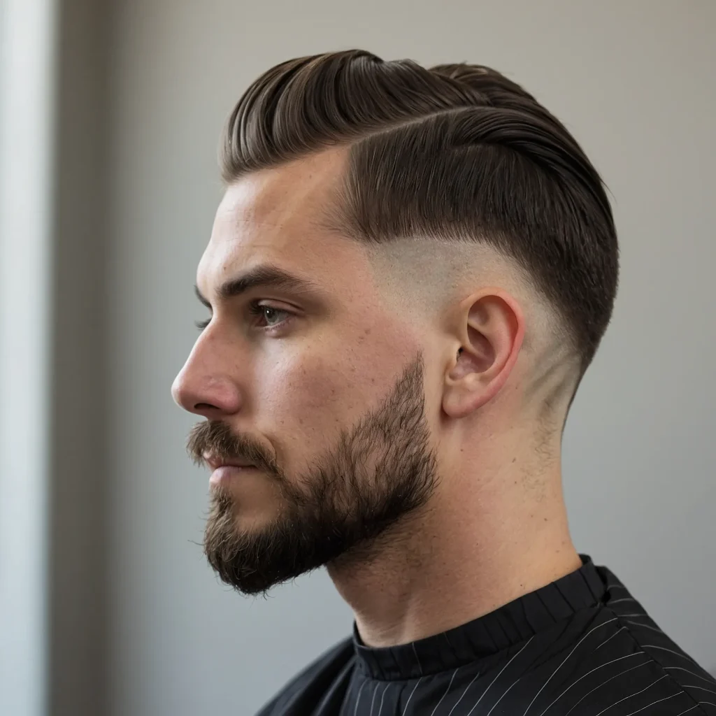 Low Taper with Short Top Knotwhite man with 3