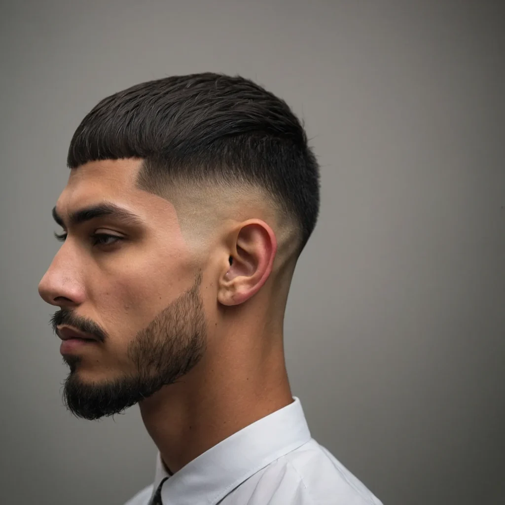 Low Taper with Soft Fringend Temple FadeA m 0