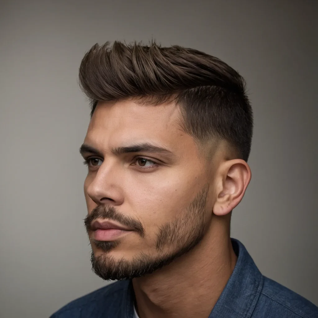 Low Taper with Soft Fringend Temple FadeA m 3